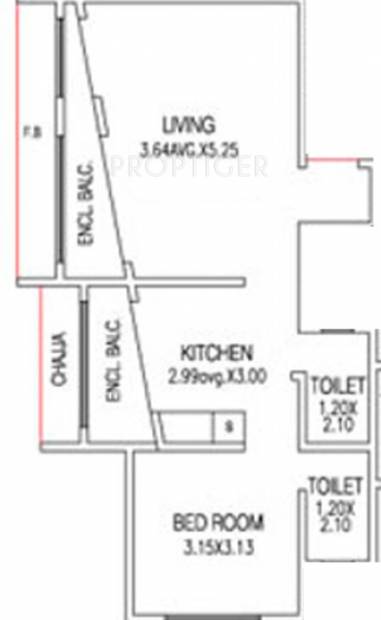Options Augustin Enclave (1BHK+2T (602 sq ft) 602 sq ft)