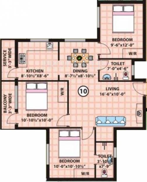 Salma Amar Enclave (3BHK+2T (1,085 sq ft) 1085 sq ft)