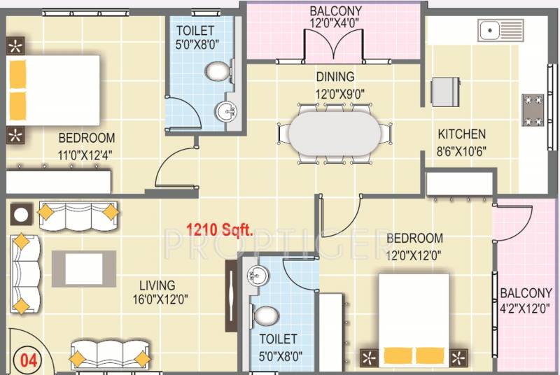 RMK SAS Swaroop (2BHK+2T (1,210 sq ft) 1210 sq ft)