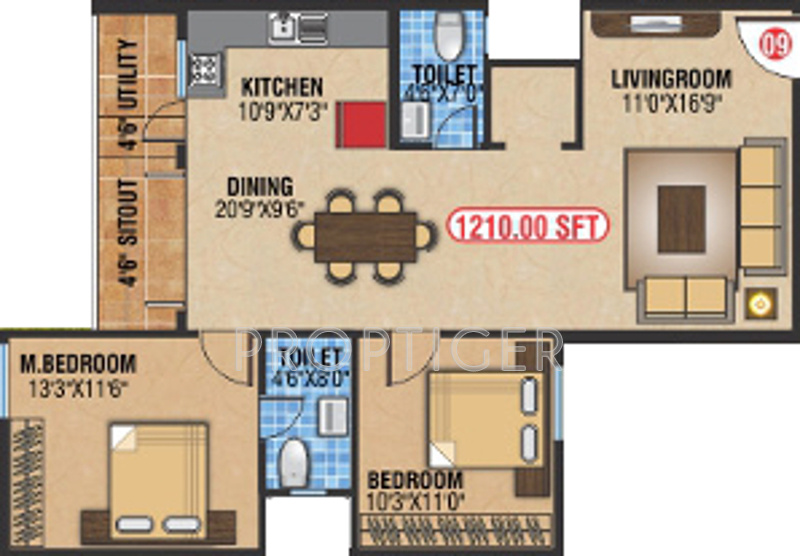 Prathamaa Shree Manor (2BHK+2T (1,210 sq ft) 1210 sq ft)