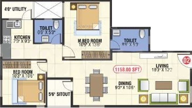 Rsun Sushmitham (2BHK+2T (1,158 sq ft) 1158 sq ft)