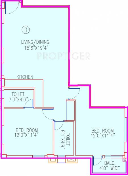 Jain Dream Residency Manor (2BHK+2T (1,115 sq ft) 1115 sq ft)