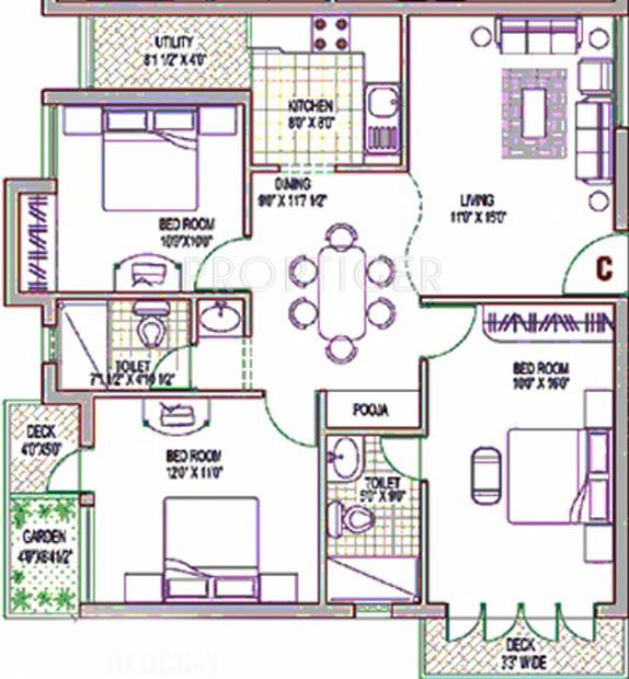 Vasavi The Citrus Grove (3BHK+2T (1,250 sq ft)   Pooja Room 1250 sq ft)