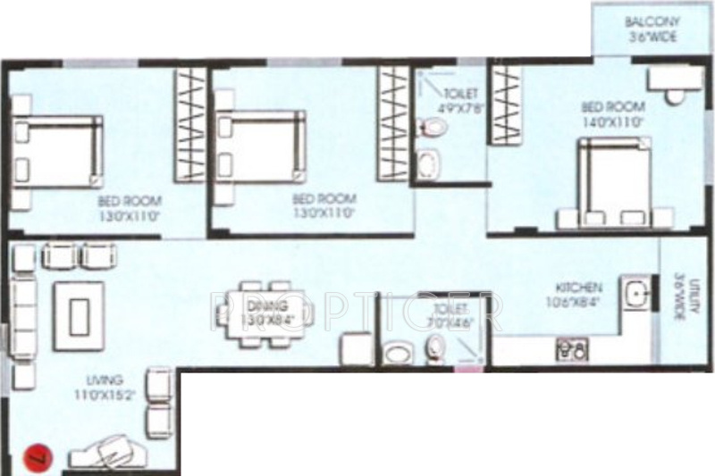 Venkatasai Vensa Royal (3BHK+2T (1,375 sq ft) 1375 sq ft)