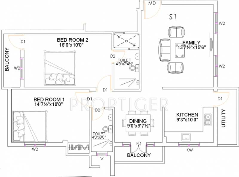 Sree Guru Abhinav (2BHK+2T (975 sq ft) 975 sq ft)