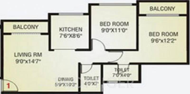 Neelsidhi Vinayak Complex (2BHK+2T (900 sq ft) 900 sq ft)