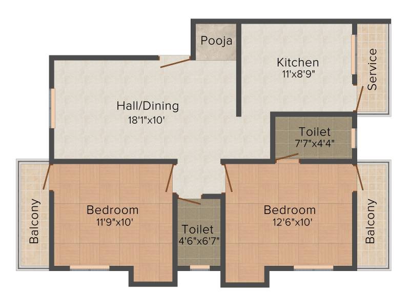 Sree Guru Kamadhenu (2BHK+2T (1,022 sq ft) + Study Room 1022 sq ft)