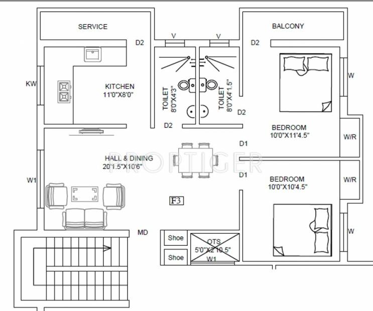Sree Guru Krishna (2BHK+2T (786 sq ft) 786 sq ft)