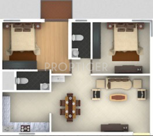 Manani Meadows (2BHK+2T (850 sq ft) 850 sq ft)