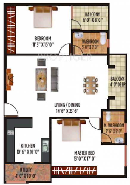 J Sons Felicia (2BHK+2T (1,172 sq ft) 1172 sq ft)