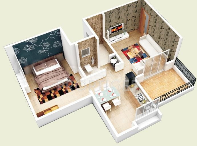 Kalpak Shrushti (1BHK+1T (690 sq ft) 690 sq ft)