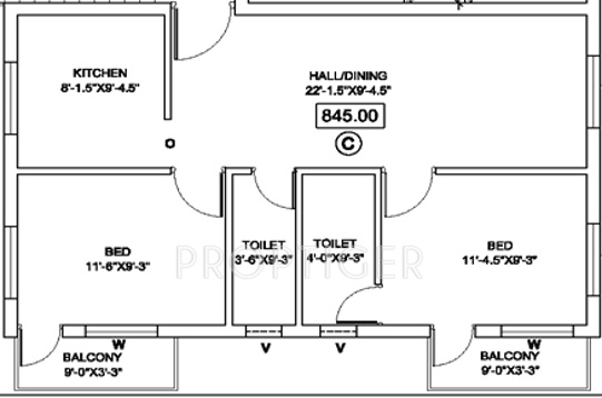 Revathy Urapakkam (2BHK+2T (845 sq ft) 845 sq ft)