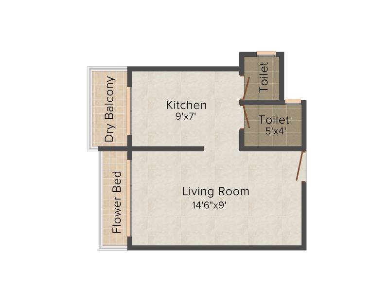 Aquarius Indus (1BHK+2T (470 sq ft) 470 sq ft)