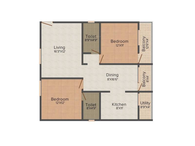 Samaya Sonata (2BHK+2T (1,200 sq ft) 1200 sq ft)