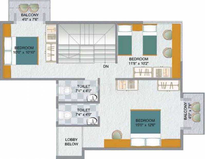 Jineshwar The Wave (4BHK+4T (1,618 sq ft) 1618 sq ft)