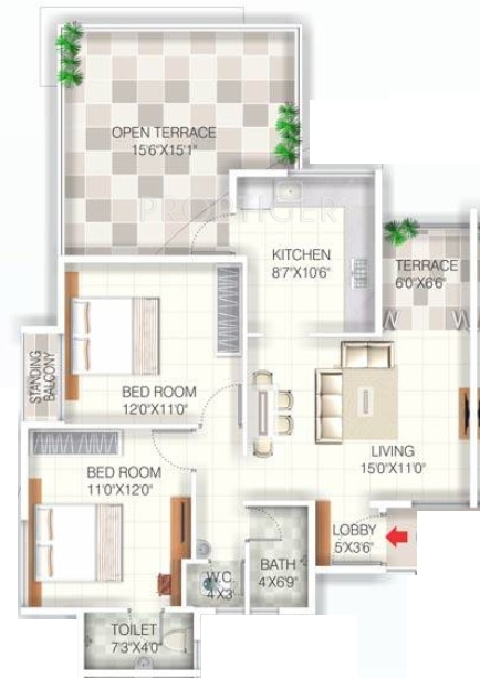 Advait Swanand Apartment (2BHK+2T (935 sq ft) 935 sq ft)