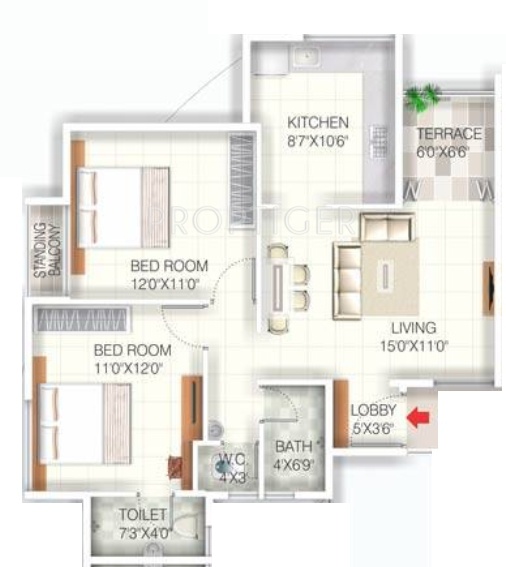 Advait Swanand Apartment (2BHK+2T (1,070 sq ft) 1070 sq ft)
