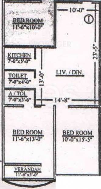 SG Indurekha Enclave (3BHK+2T (1,030 sq ft) 1030 sq ft)
