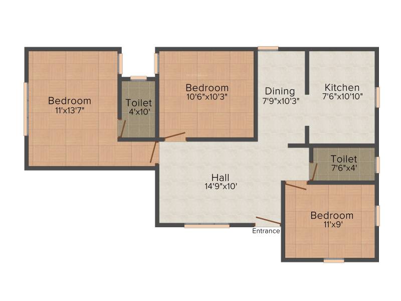 AV Kamalam (3BHK+2T (1,040 sq ft) 1040 sq ft)