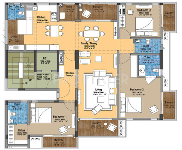 Chaitanya Banyan View (3BHK+3T (2,450 sq ft) 2450 sq ft)