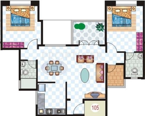 Nirman Landmark (2BHK+2T (985 sq ft) 985 sq ft)
