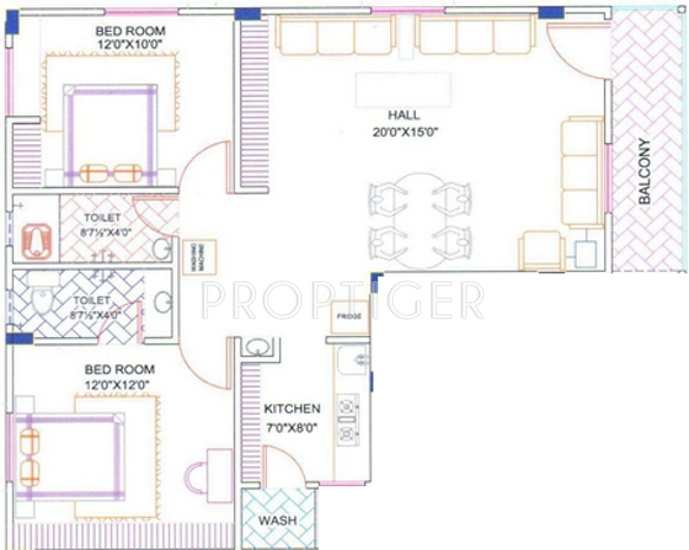 Venkateshwara Park View Arcade (2BHK+2T (1,060 sq ft) 1060 sq ft)