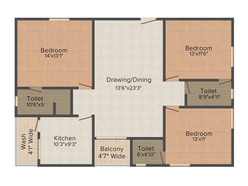 Krishna Elite (3BHK+3T (1,590 sq ft) 1590 sq ft)