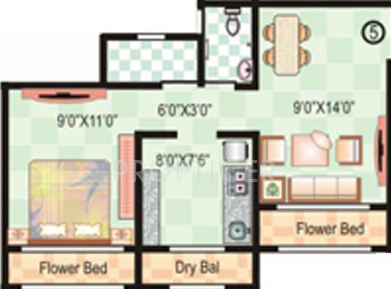 Ajay Raj Complex (1BHK+2T (620 sq ft) 620 sq ft)
