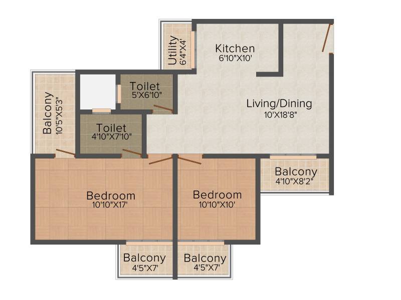 Prospect Princeton (2BHK+2T (1,207 sq ft) 1207 sq ft)