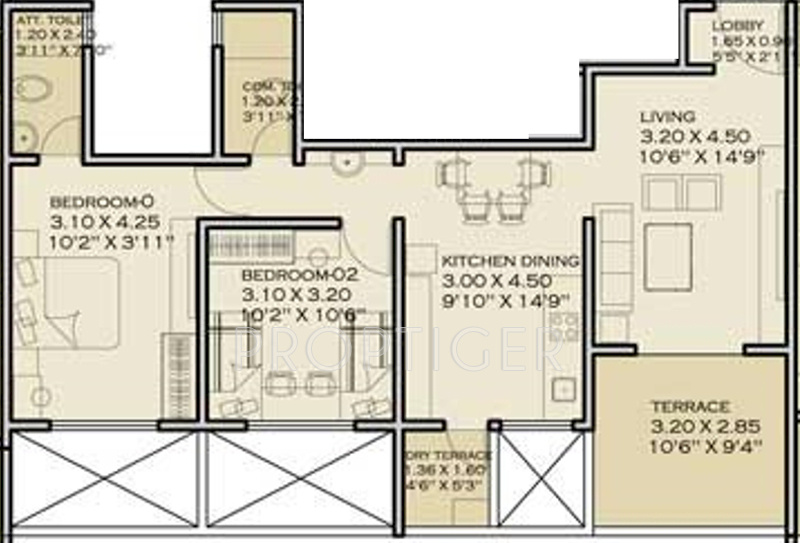 Darode Shriniwas Zelam (2BHK+2T (1,040 sq ft) 1040 sq ft)