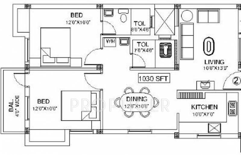 Nivedha Devaraj (2BHK+2T (1,030 sq ft) 1030 sq ft)