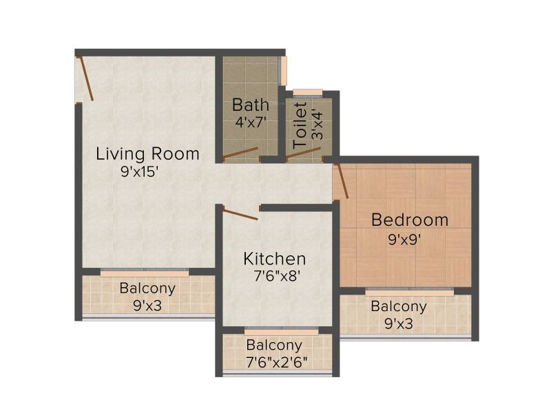 Ajay Raj Excellency (1BHK+2T (550 sq ft) 550 sq ft)