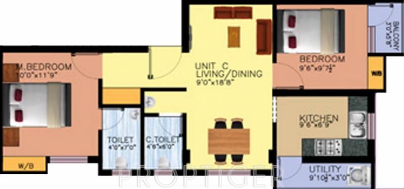 MACC Suraj (2BHK+2T (745 sq ft) 745 sq ft)