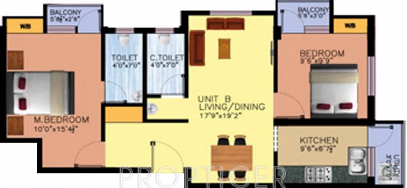 MACC Suraj (2BHK+2T (833 sq ft) 833 sq ft)