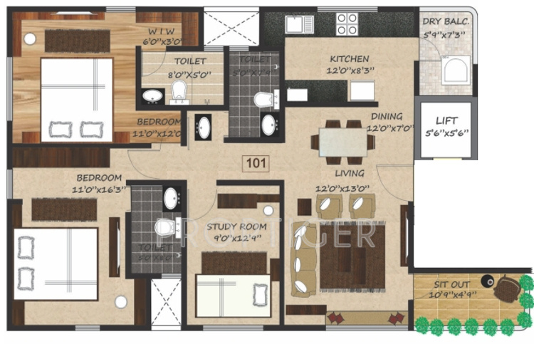 Pandit Sampadan (3BHK+3T (1,441 sq ft) 1441 sq ft)