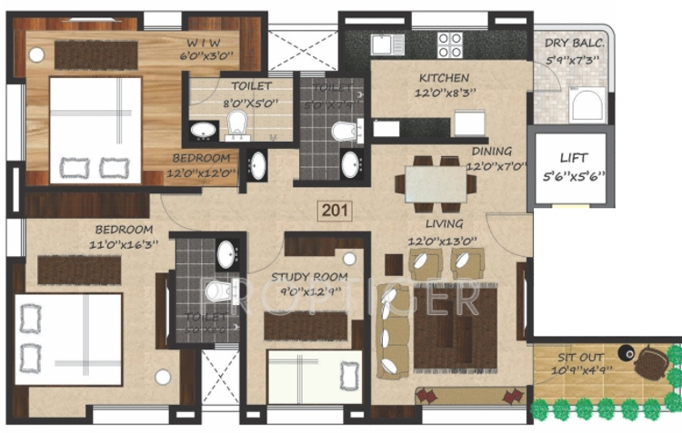 Pandit Sampadan (3BHK+3T (1,486 sq ft) 1486 sq ft)
