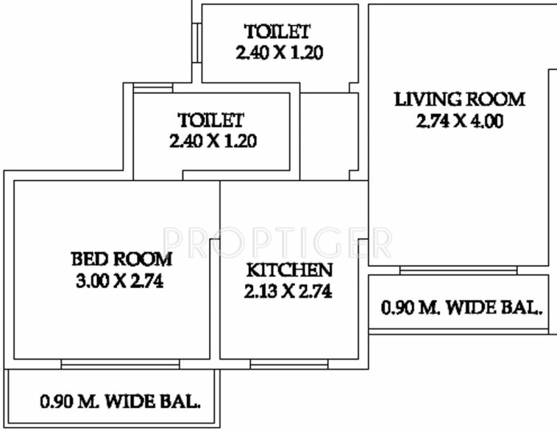 Ajay Raj Excellency (1BHK+2T (610 sq ft) 610 sq ft)