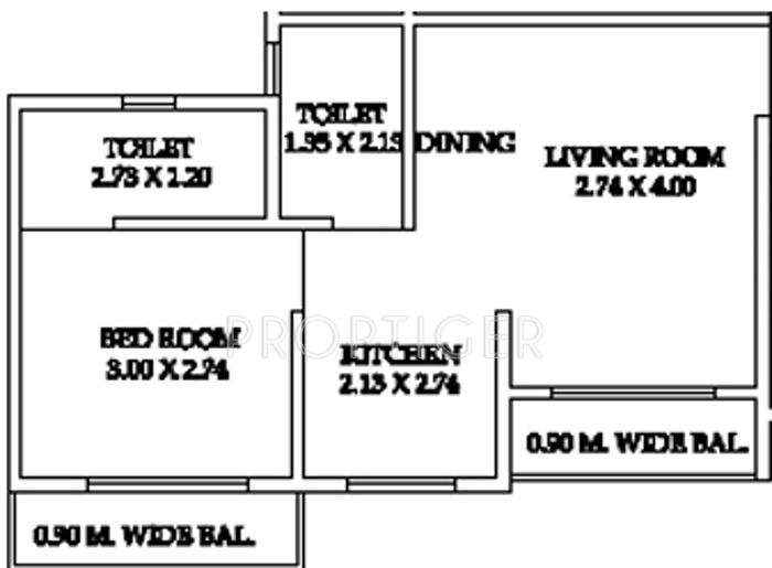 Ajay Raj Excellency (1BHK+2T (615 sq ft) 615 sq ft)