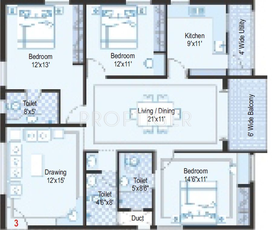 Namaha Landmark Towers (3BHK+3T (1,650 sq ft) 1650 sq ft) Namaha Landmark Towers (3BHK+3T (1,650 sq ft) 1650 sq ft)