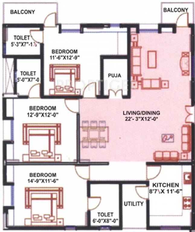 Arjun ARK Towers (3BHK+3T (1,780 sq ft) Pooja Room 1780 sq ft) Arjun ARK Towers (3BHK+3T (1,780 sq ft) Pooja Room 1780 sq ft)
