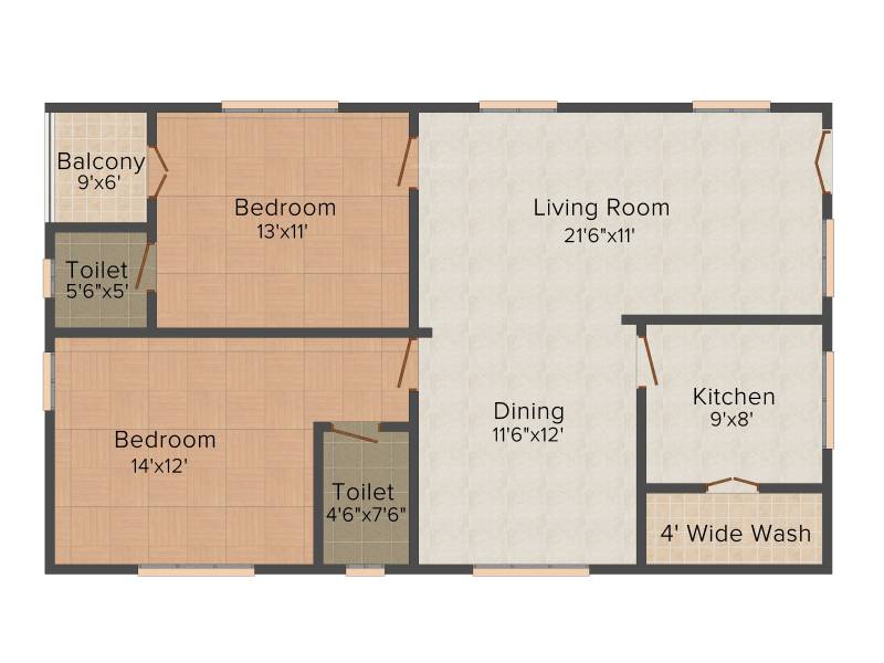 Aditya Aditya Towers (2BHK+2T (900 sq ft) 900 sq ft)