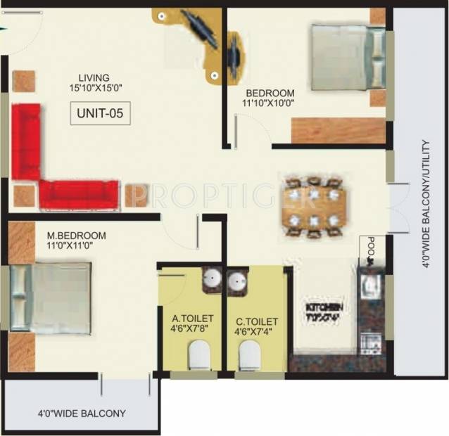 PNR Shreeniketana (2BHK+2T (1,144 sq ft)   Pooja Room 1144 sq ft)