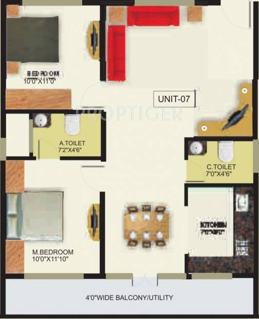 PNR Shreeniketana (2BHK+2T (1,062 sq ft) 1062 sq ft)