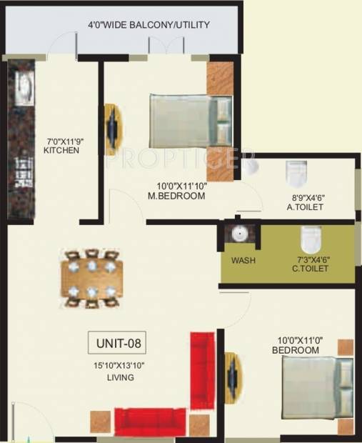 PNR Shreeniketana (2BHK+2T (960 sq ft) 960 sq ft)