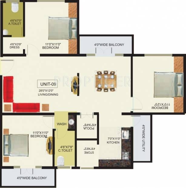 PNR Shreeniketana (3BHK+2T (1,439 sq ft)   Pooja Room 1439 sq ft)