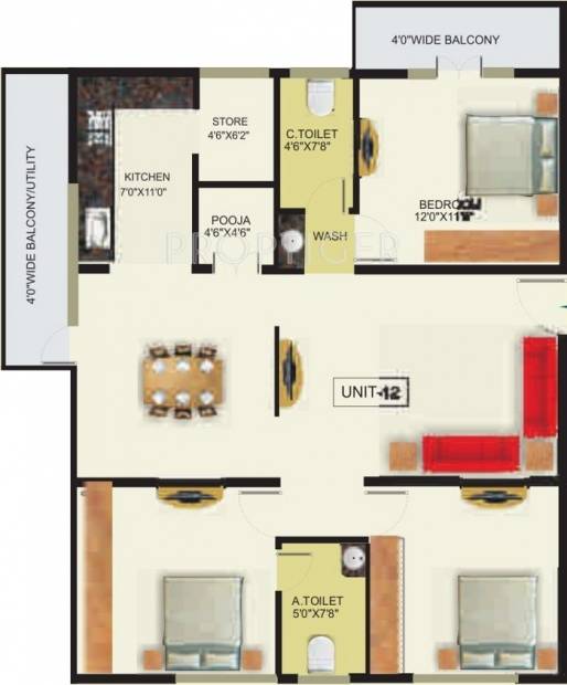 PNR Shreeniketana (3BHK+2T (1,479 sq ft)   Pooja Room 1479 sq ft)