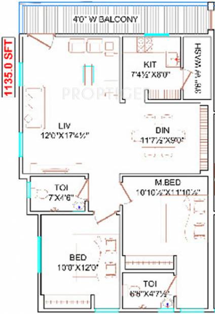 Sri Sripathy Residency (2BHK+2T (1,135 sq ft) 1135 sq ft)