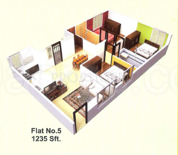Carp Sai Sumukha Samruddhi (3BHK+3T (1,235 sq ft) 1235 sq ft)