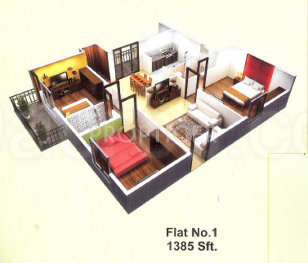 Carp Sai Sumukha Samruddhi (3BHK+2T (1,385 sq ft) 1385 sq ft)