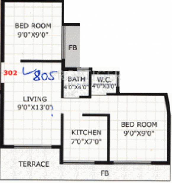 Siddhivinayak Ganesh Krupa (2BHK+2T (805 sq ft) 805 sq ft)